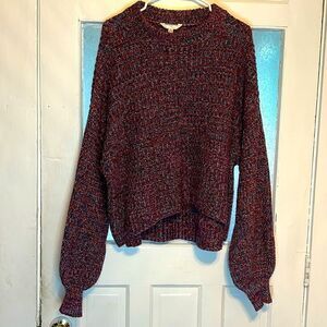 Time & Tru Women’s Burgundy Red Chunky Knit Oversized Pullover Sweater XL 16-18
